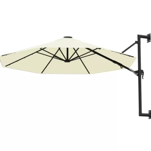 vidaXL Lawn & Garden* Wall-Mounted Parasol With Metal Pole 118.1" Sand