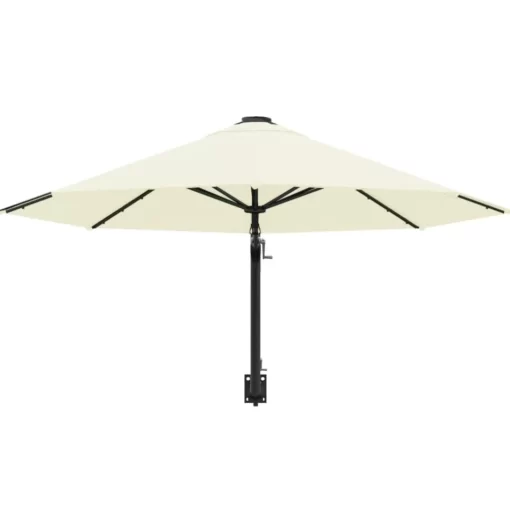 vidaXL Lawn & Garden* Wall-Mounted Parasol With Metal Pole 118.1" Sand