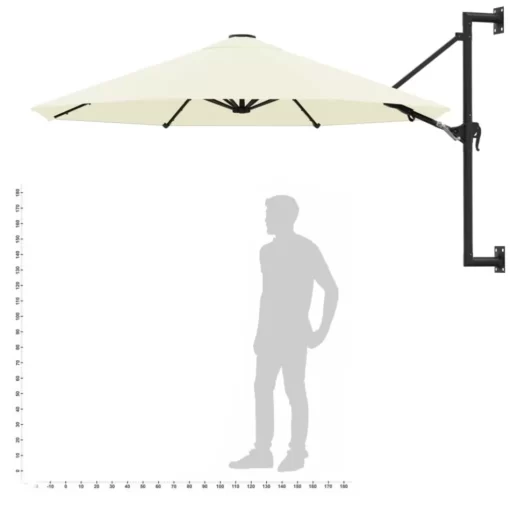 vidaXL Lawn & Garden* Wall-Mounted Parasol With Metal Pole 118.1" Sand