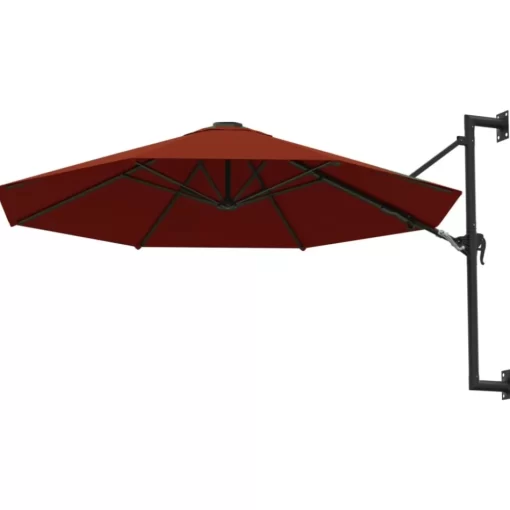 vidaXL Lawn & Garden* Wall-Mounted Parasol With Metal Pole 118.1" Terracotta