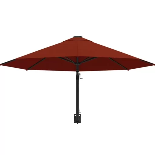 vidaXL Lawn & Garden* Wall-Mounted Parasol With Metal Pole 118.1" Terracotta