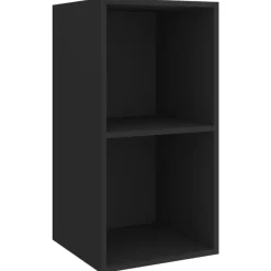 vidaXL Tv Benches & Tv Stands* Wall-Mounted Tv Stand Black 14.6"X14.6"X28.3" Engineered Wood