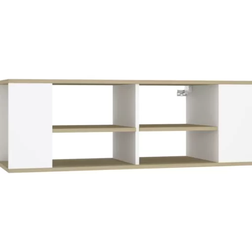 vidaXL Tv Benches & Tv Stands* Wall-Mounted Tv Stand White&Sonoma Oak 40.2"X13.8"X13.8" Engineered Wood