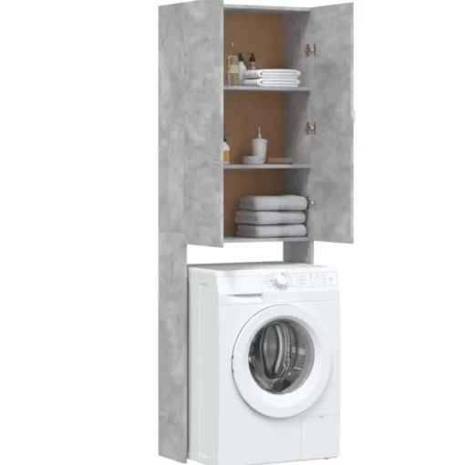 vidaXL Household Appliance Accessories* Washing Machine Cabinet Concrete Gray 25.2"X10"X74.8"