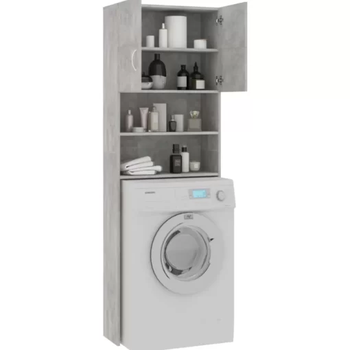 vidaXL Household Appliance Accessories* Washing Machine Cabinet Concrete Gray 25.2"X10"X74.8" Engineered Wood