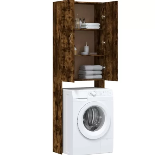 vidaXL Household Appliance Accessories* Washing Machine Cabinet Smoked Oak 25.2"X10"X74.8"