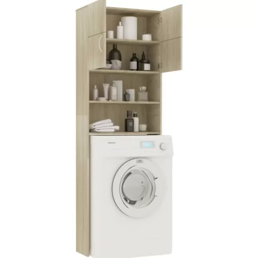 vidaXL Household Appliance Accessories* Washing Machine Cabinet Sonoma Oak 25.2"X10"X74.8" Engineered Wood